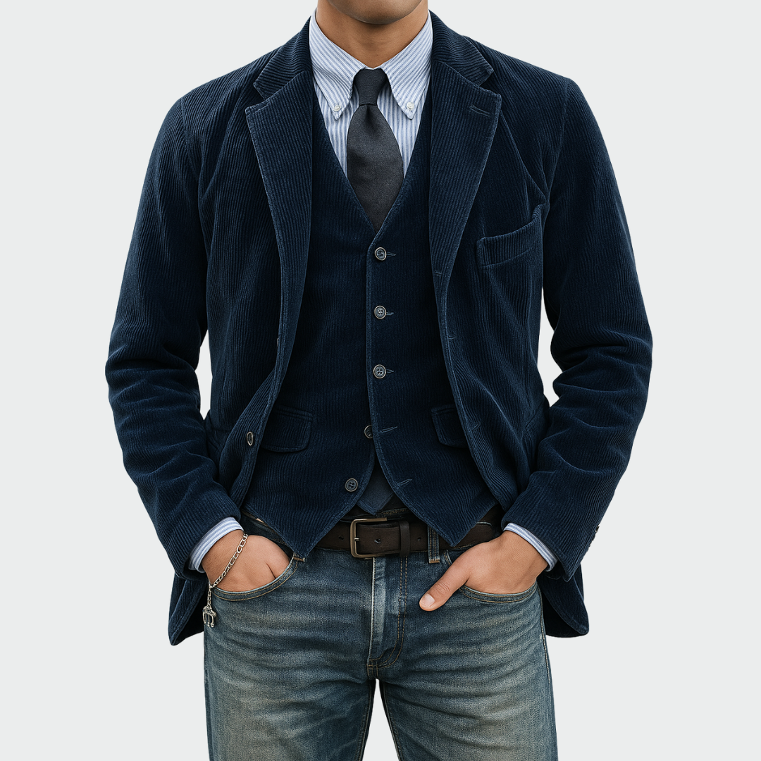 Completo Uomo Blazer e Gilet in Velluto Elegante - Brentozzi