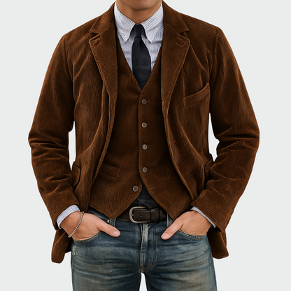 Completo Uomo Blazer e Gilet in Velluto Elegante