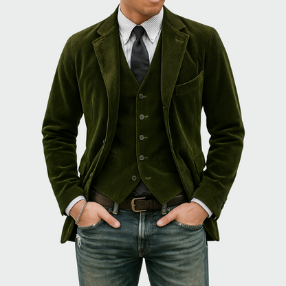 Completo Uomo Blazer e Gilet in Velluto Elegante