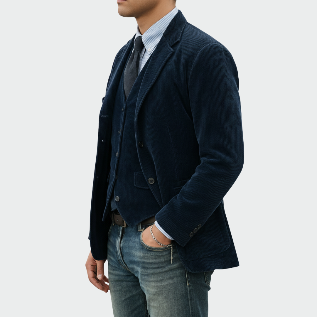 Completo Uomo Blazer e Gilet in Velluto Elegante