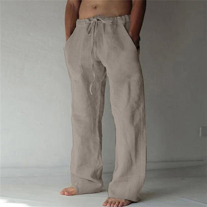 Pantaloni Lino Uomo Lunghezza Regolare