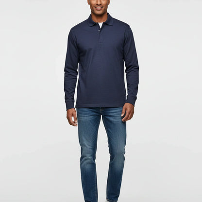 Polo Uomo Manica Lunga Classica Cotone