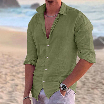 Camicia Uomo Casual Tessuto Morbido Vestibilità Comoda