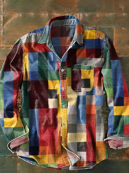 Camicia Uomo Patchwork Manica Lunga - Brentozzi