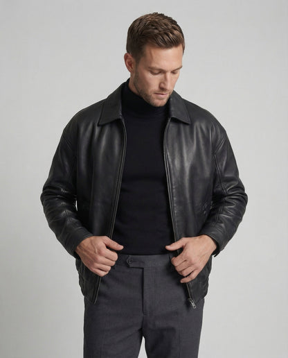 Giacca Uomo Effetto Pelle Stile Minimal