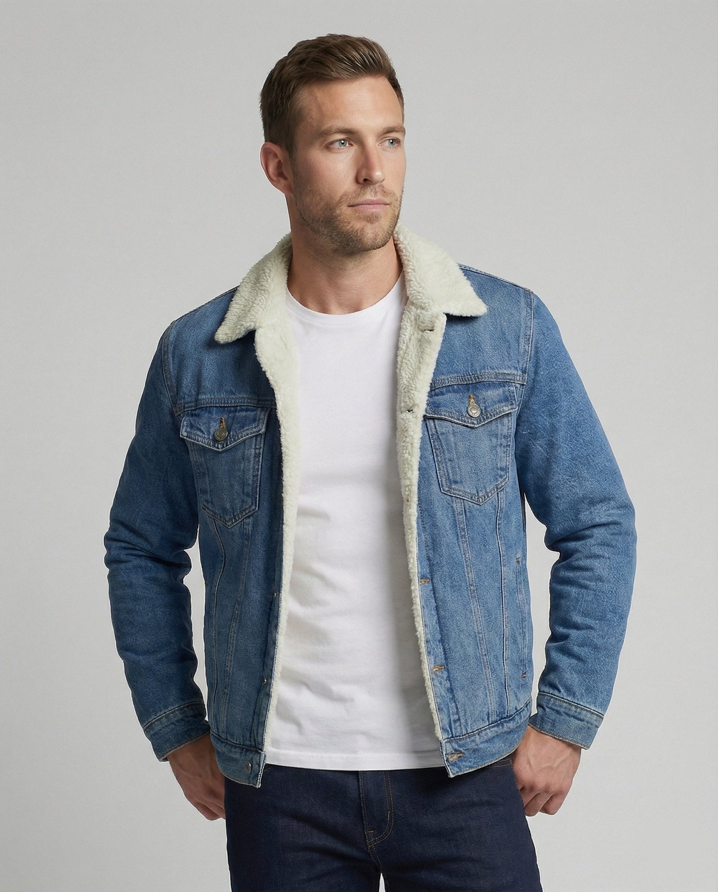 Giacca Denim Uomo Invernale Calda - Brentozzi