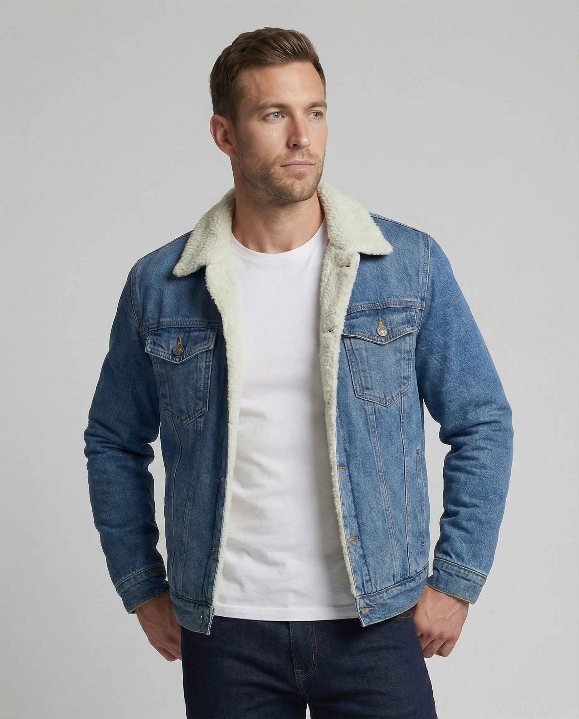 Giacca Denim Uomo Invernale Calda - Brentozzi