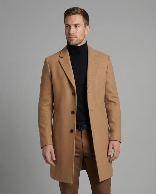 Cappotto Uomo in Lana Stile Trench Elegante - Brentozzi