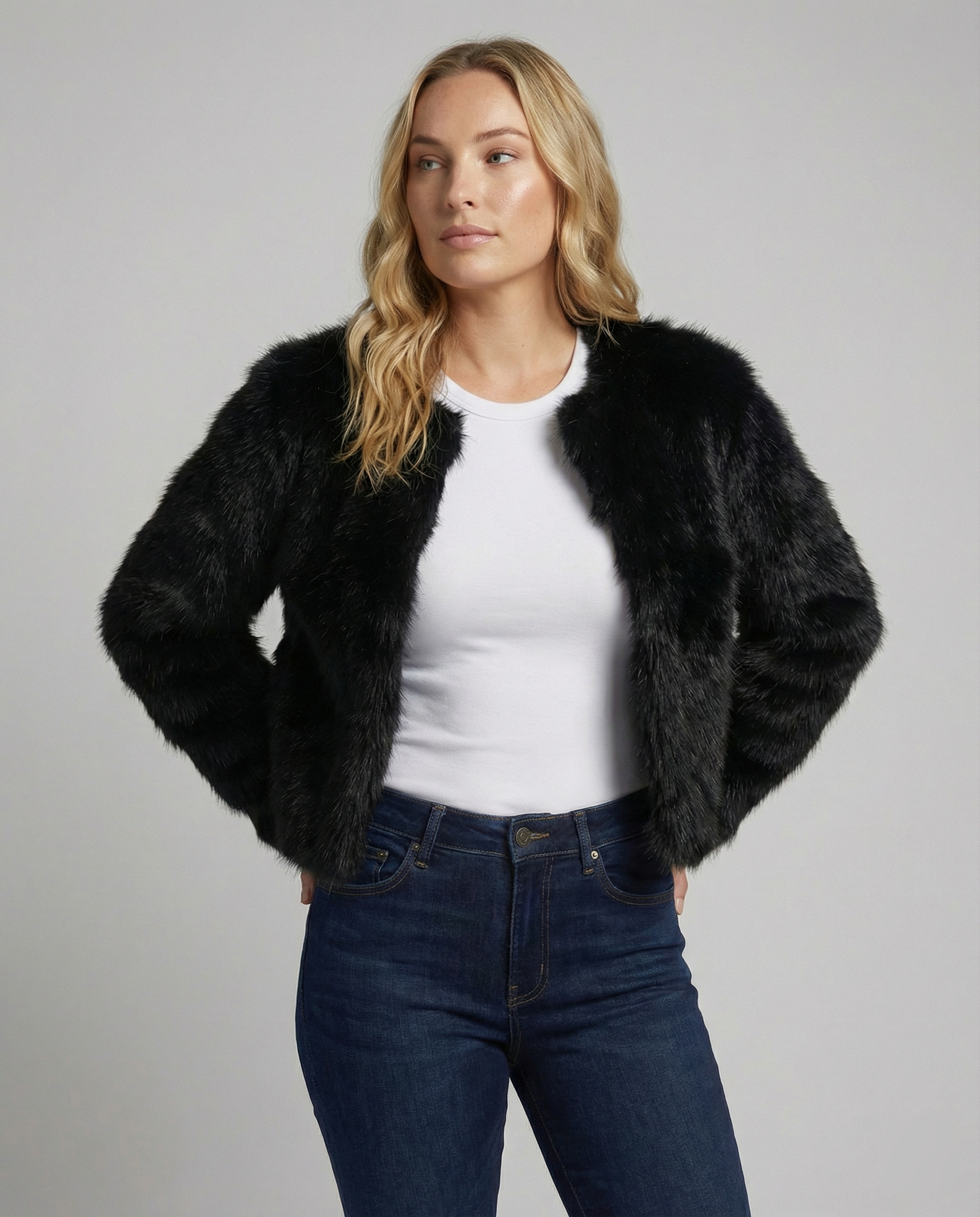 Cappotto Corto Donna in Pelliccia Sintetica - Brentozzi