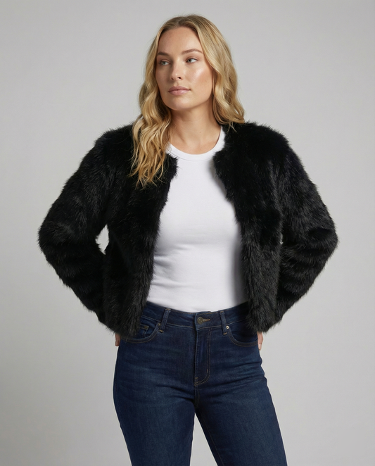 Cappotto Corto Donna in Pelliccia Sintetica - Brentozzi