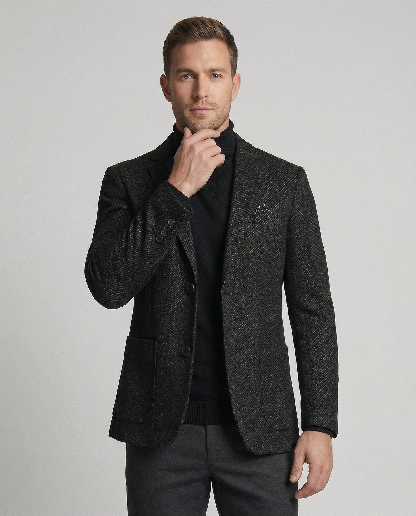 Giacca Uomo in Tweed Slim Fit Due Bottoni