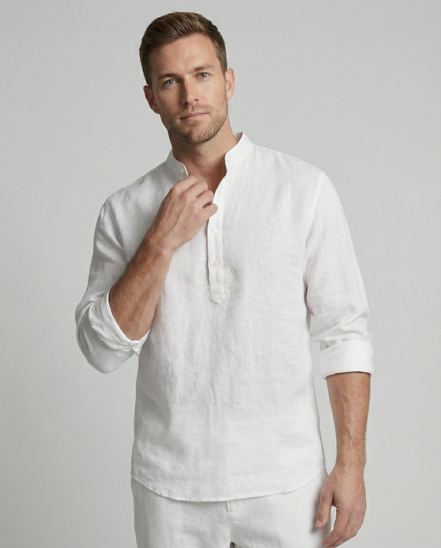 Camicia Uomo Lino Collo Classico - Brentozzi