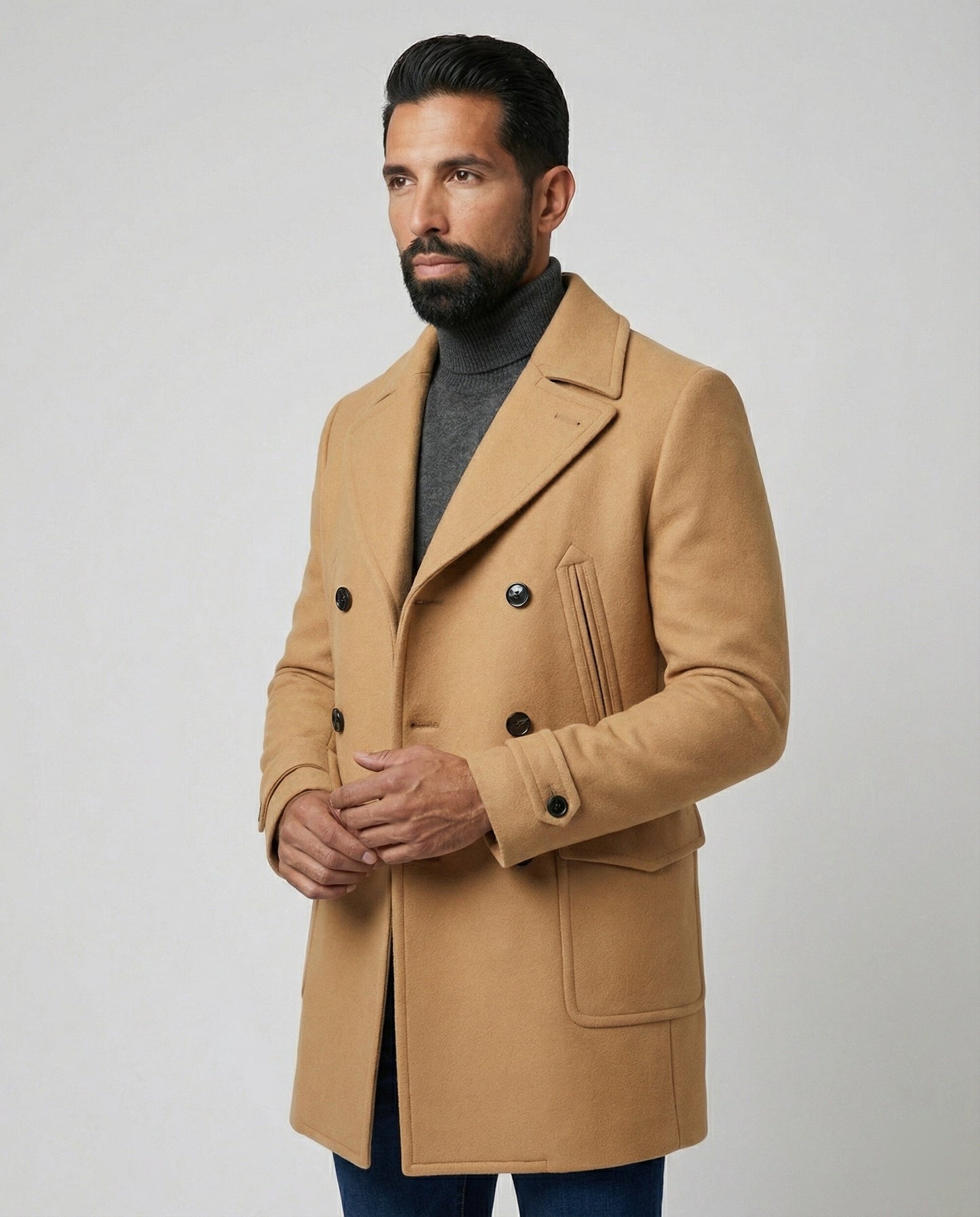 Cappotto Uomo in Lana Elegante Doppio Petto