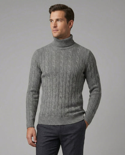 Maglione Uomo a Collo Alto in Maglia a Coste - Brentozzi