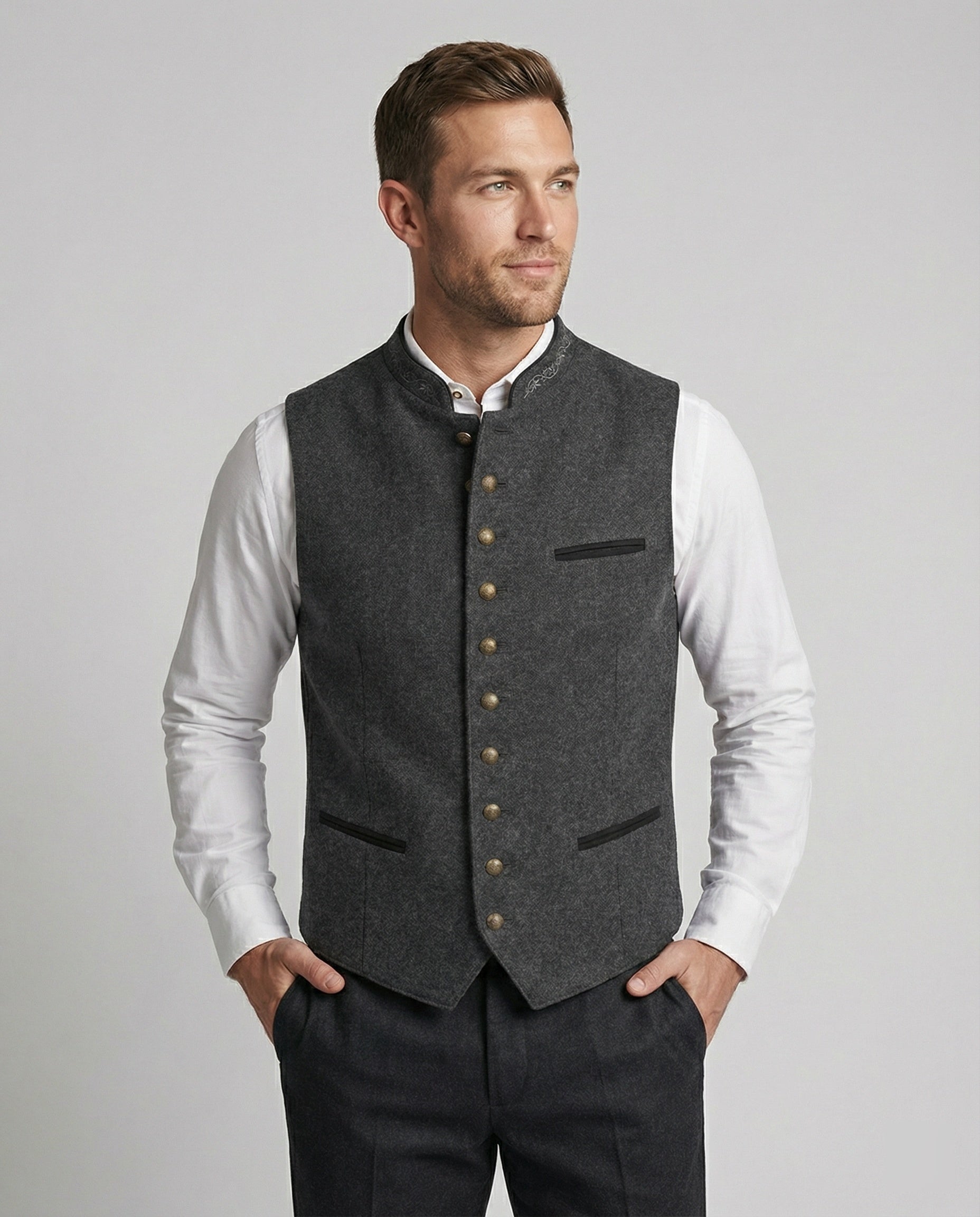 Gilet Uomo Trachten Classico Vestibilità Regolare - Brentozzi