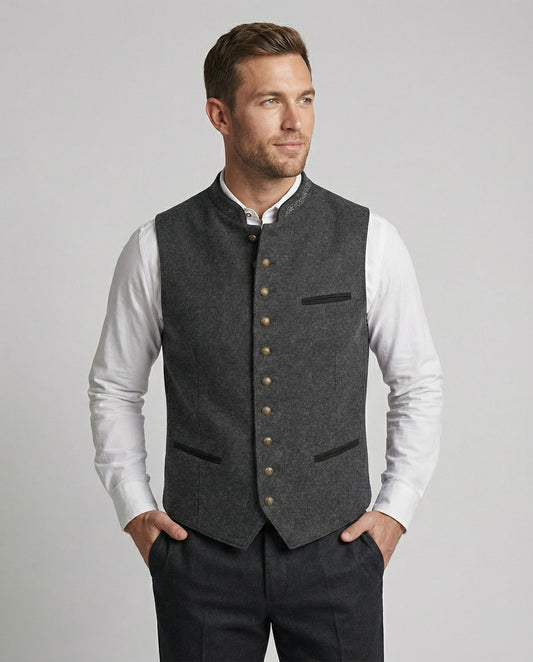 Gilet Uomo Trachten Classico Vestibilità Regolare - Brentozzi