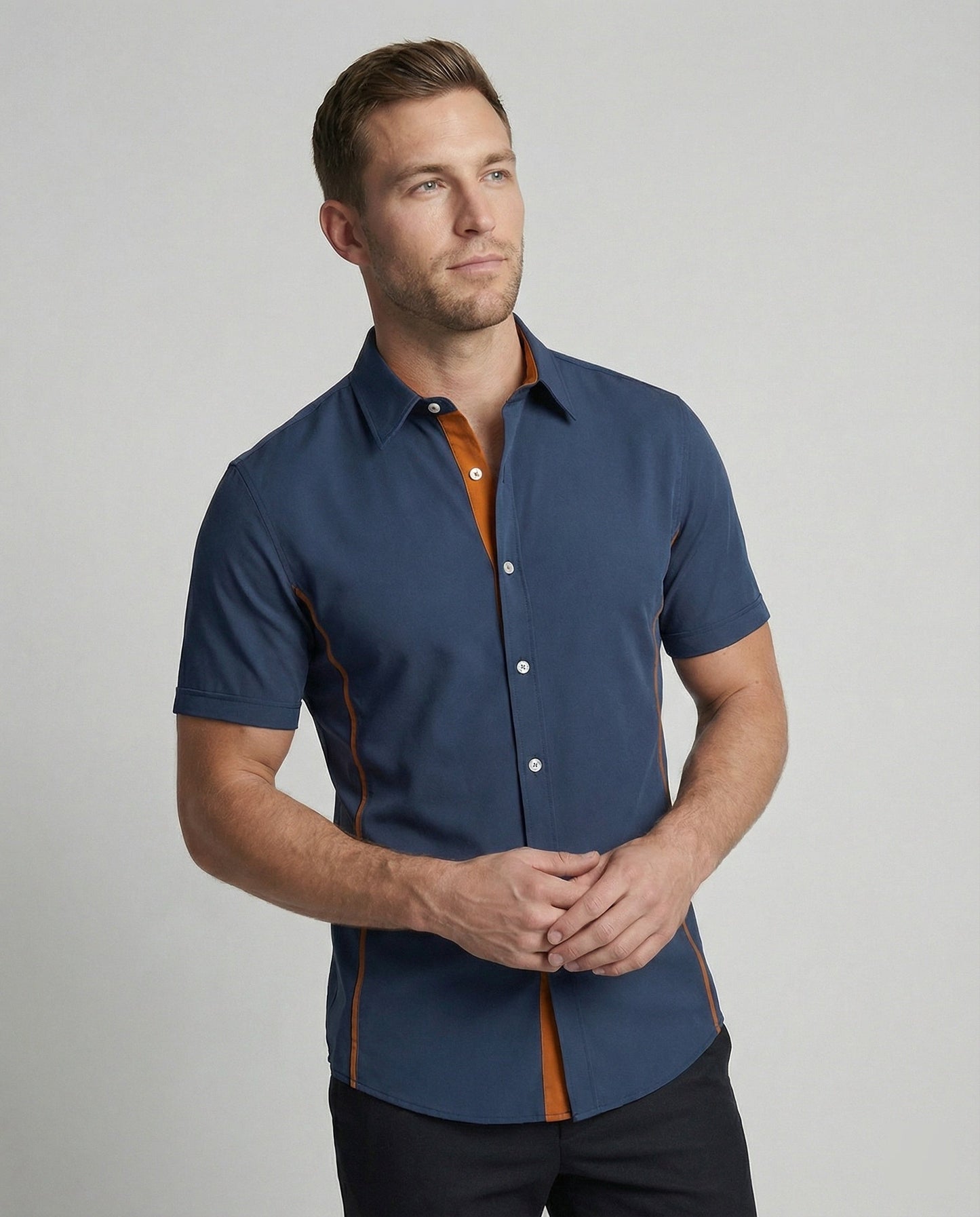 Camicia Uomo Manica Corta Stile Moderno - Brentozzi