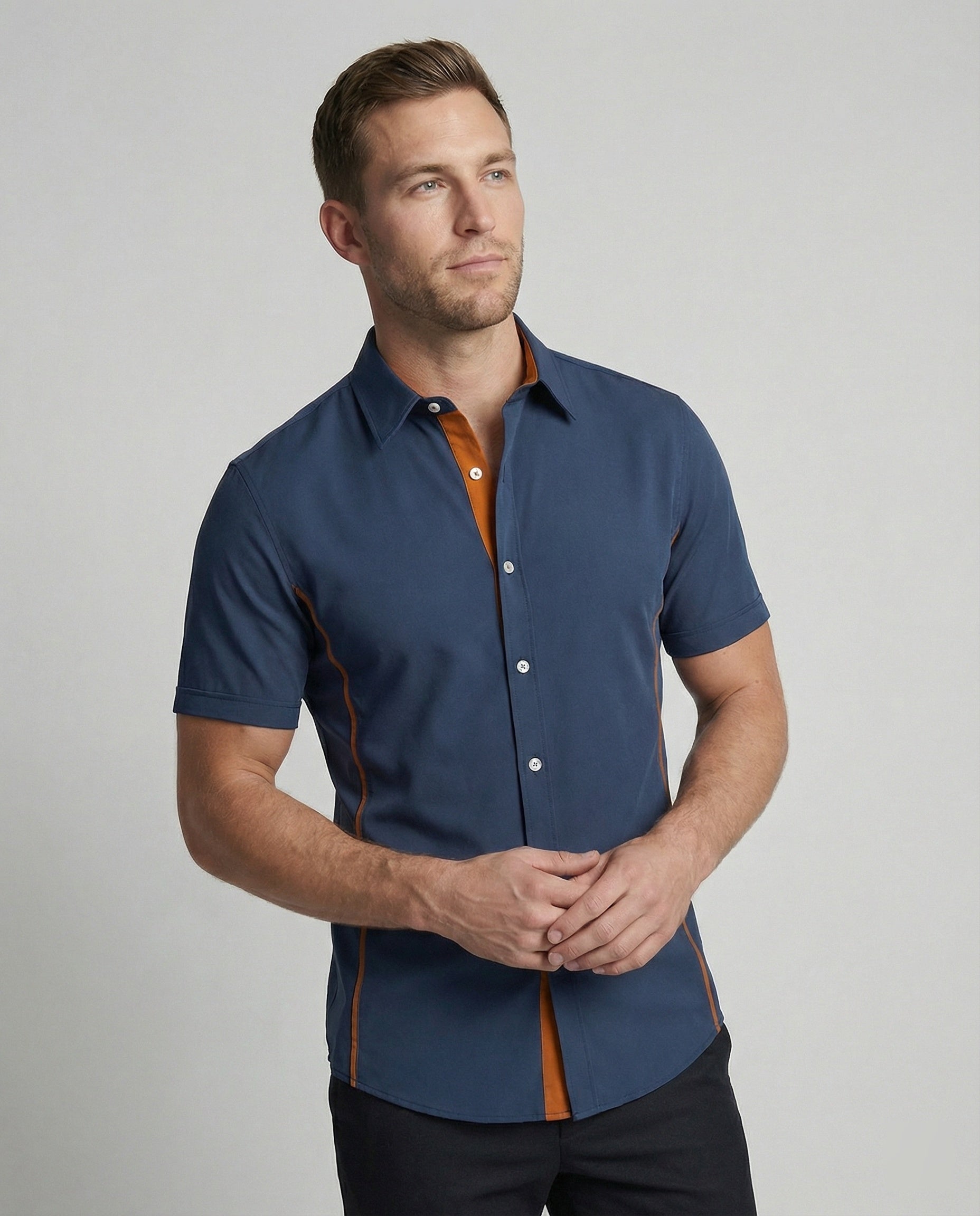 Camicia Uomo Manica Corta Stile Moderno - Brentozzi