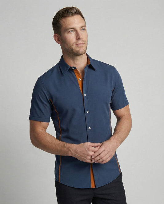 Camicia Uomo Manica Corta Stile Moderno - Brentozzi