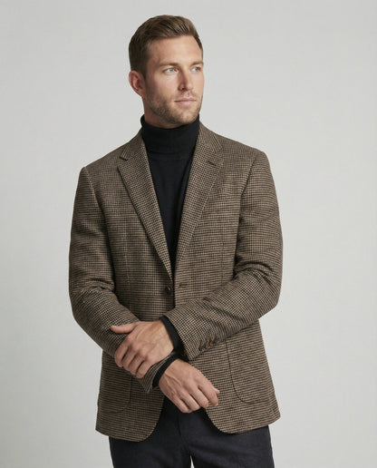 Giacca Uomo Glencheck con Revers Classico
