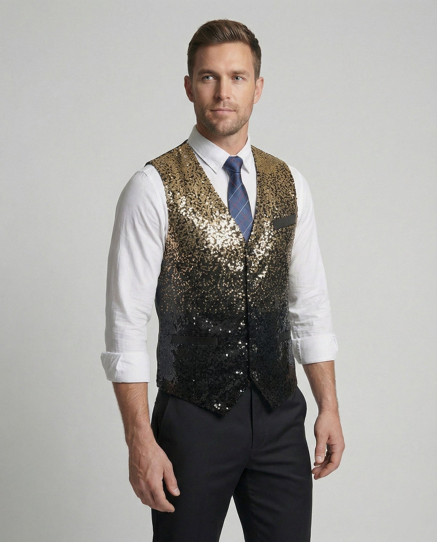 Gilet Donna con Paillettes Brillanti Slim Fit - Brentozzi