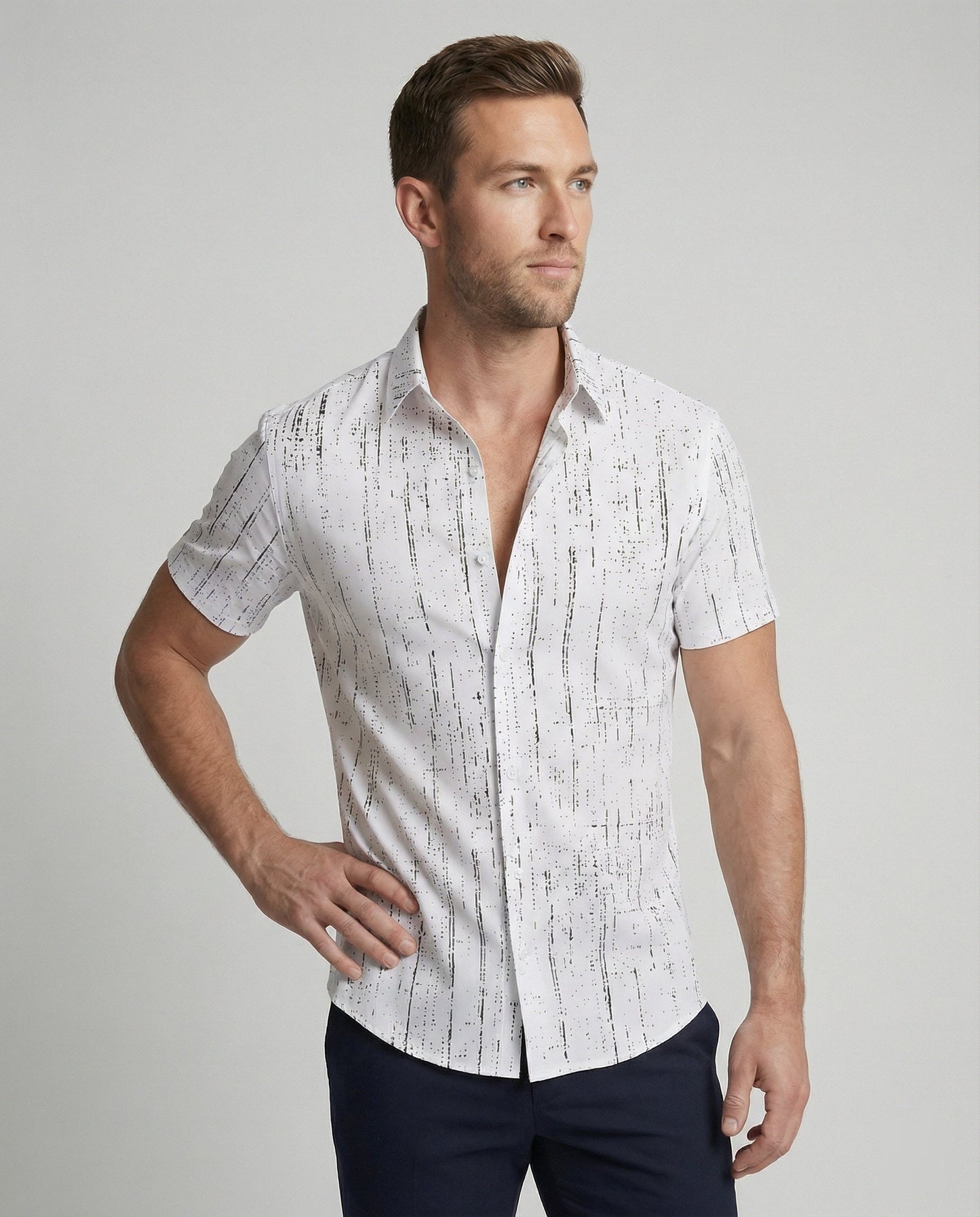 Camicia Uomo Hawaii in Viscosa Manica Corta