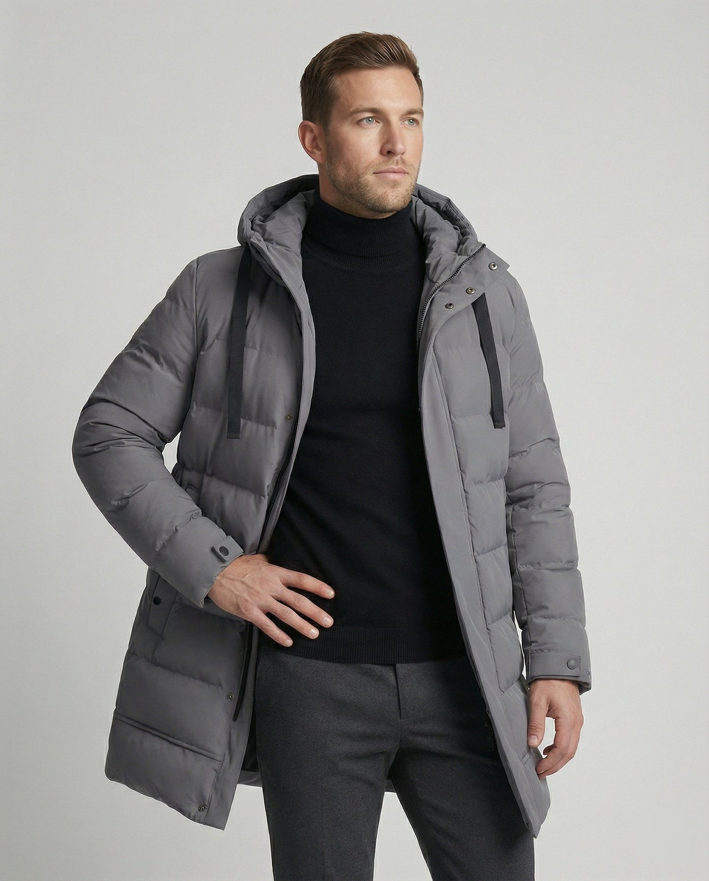 Cappotto Invernale Uomo Imbottito con Cappuccio Casual - Brentozzi
