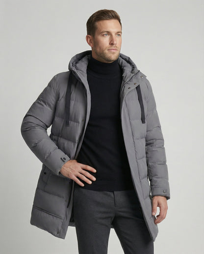 Cappotto Invernale Uomo Imbottito con Cappuccio Casual - Brentozzi