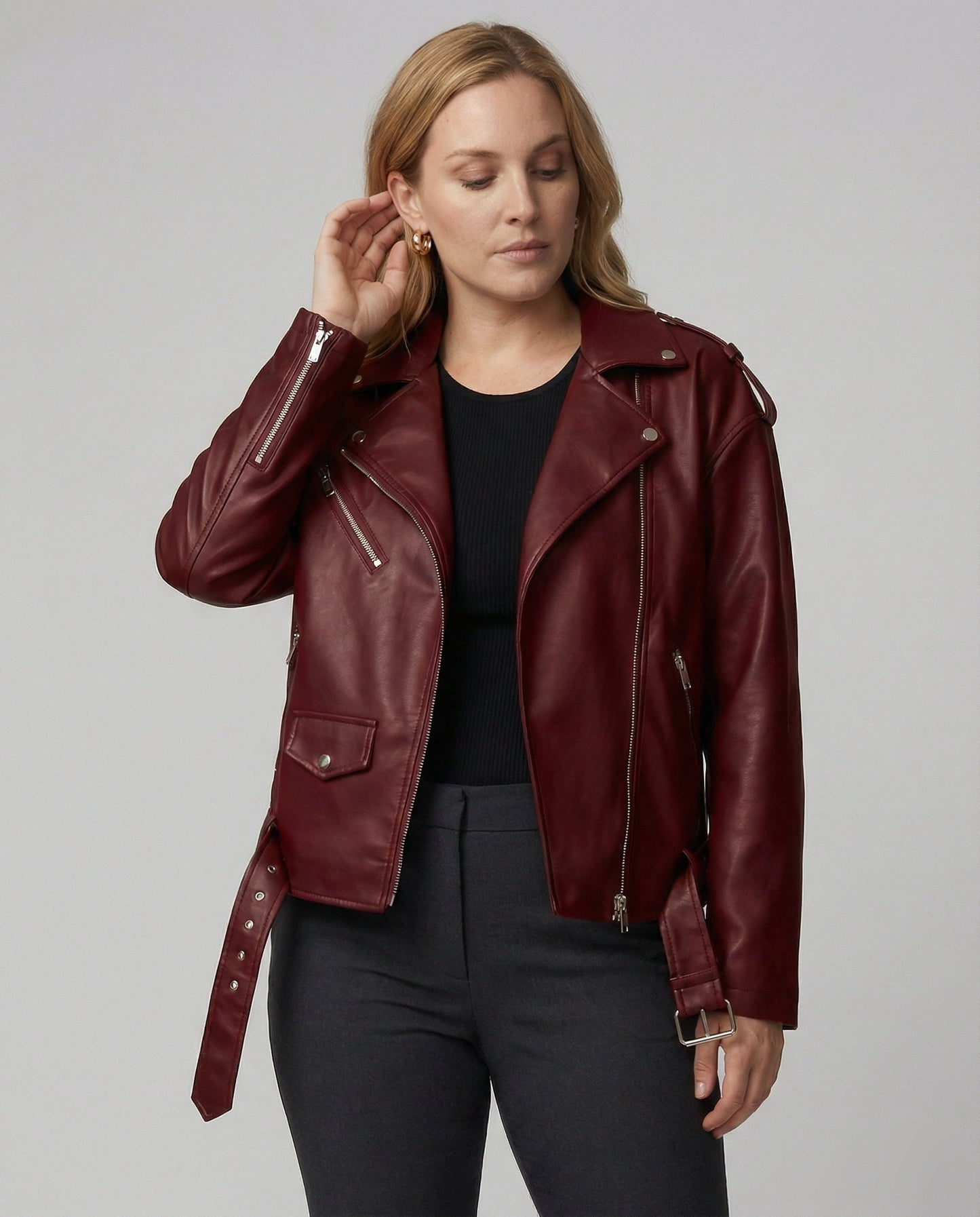Giacca Biker Donna con Zip Dettagliata - Brentozzi