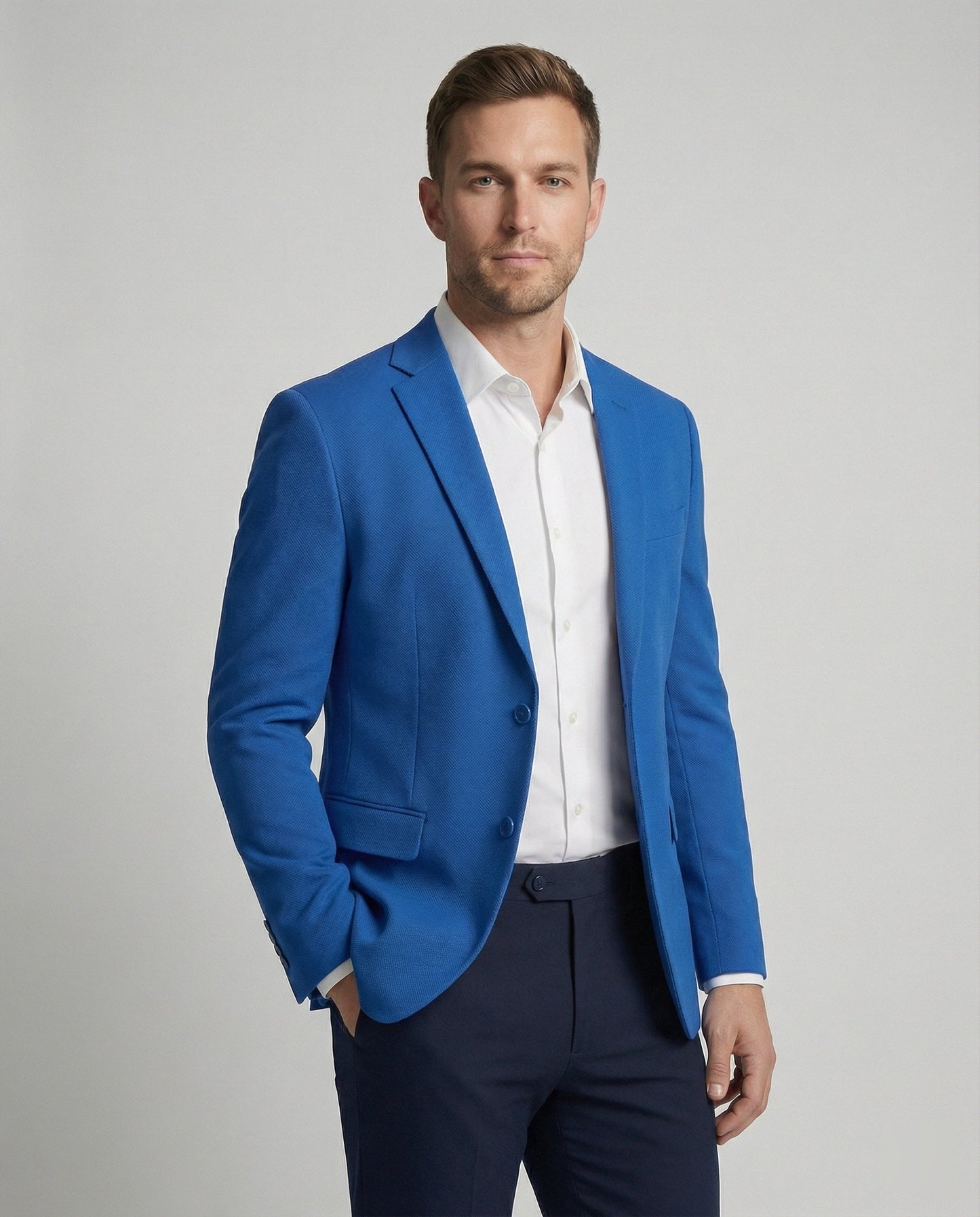 Blazer Uomo in Tessuto Strutturato Classico