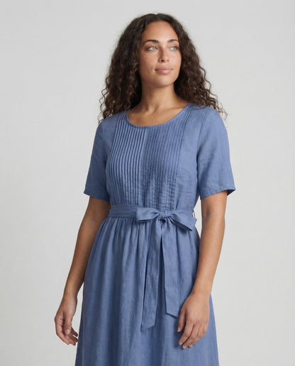 Abito Lino Donna Maxidress con Cintura