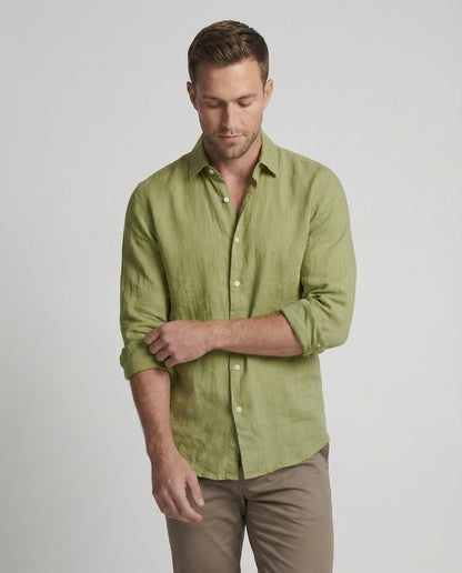 Camicia Uomo Lino Colletto Kent Estiva