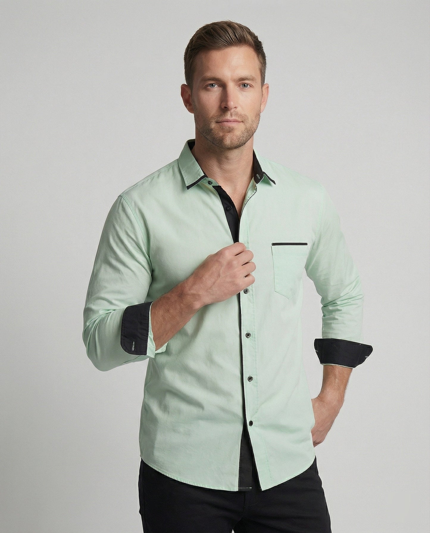 Camicia Uomo Business Collo Kent con Tasca
