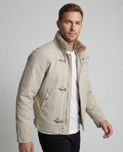 Giacca Uomo Canvas con Colletto Teddy