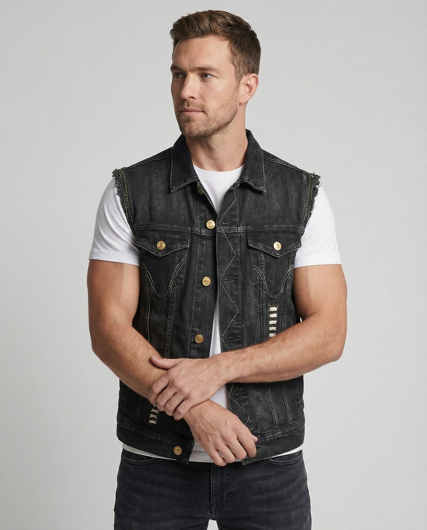 Gilet Uomo in Denim Stile Casual - Brentozzi