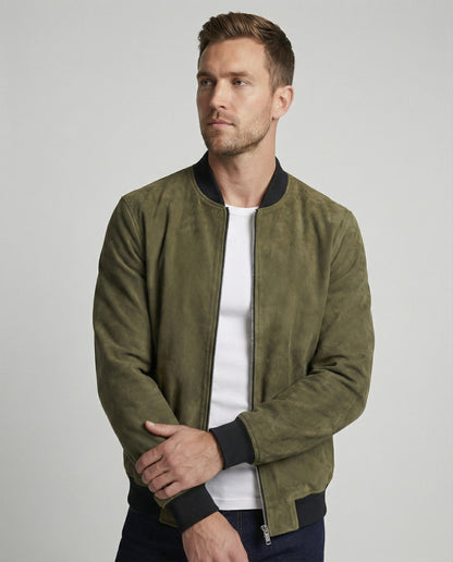 Giacca Bomber Uomo in Velour Vestibilità Classica