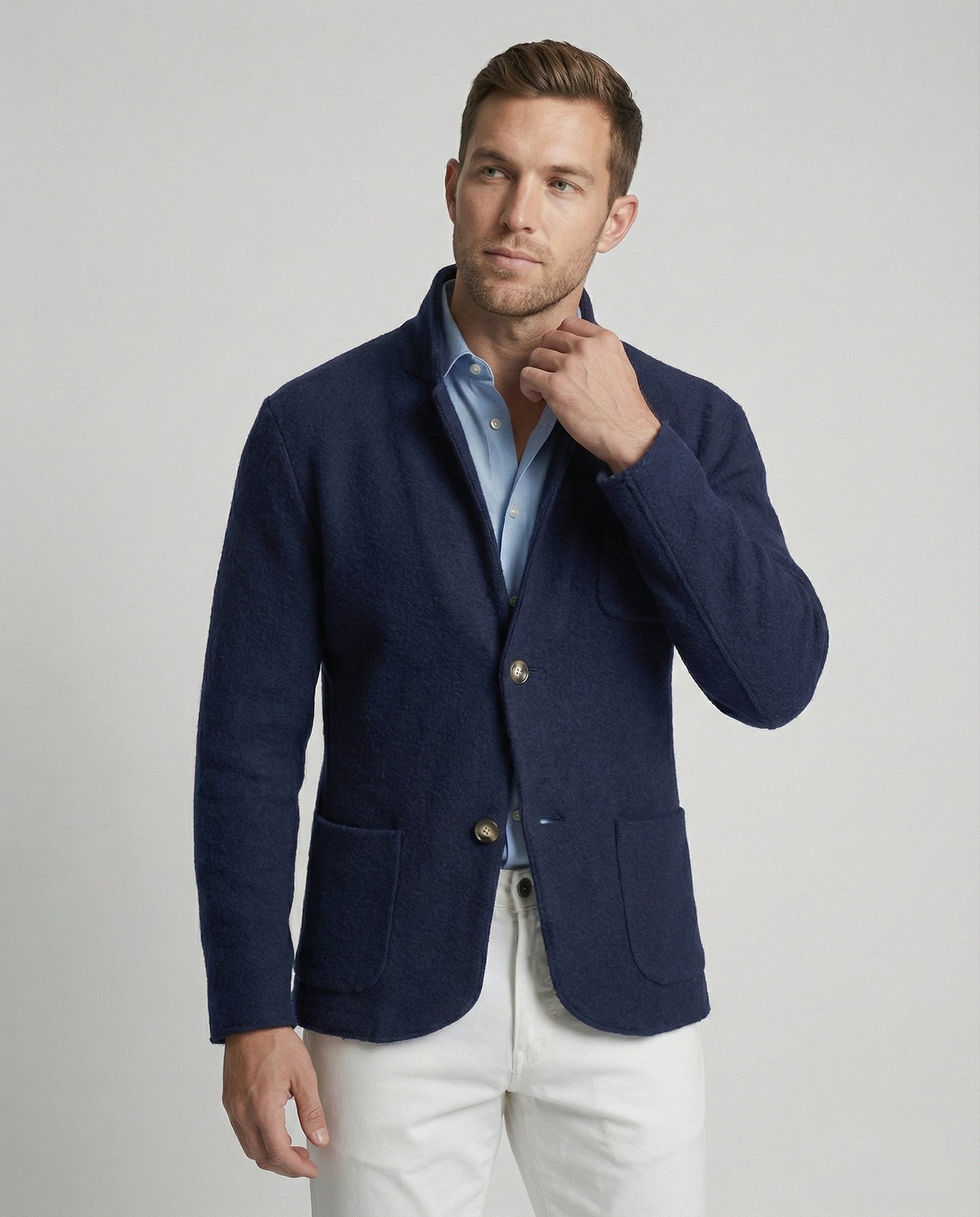 Cardigan Uomo Elegante Maglia Scollo Aperto Taglio Comodo - Brentozzi