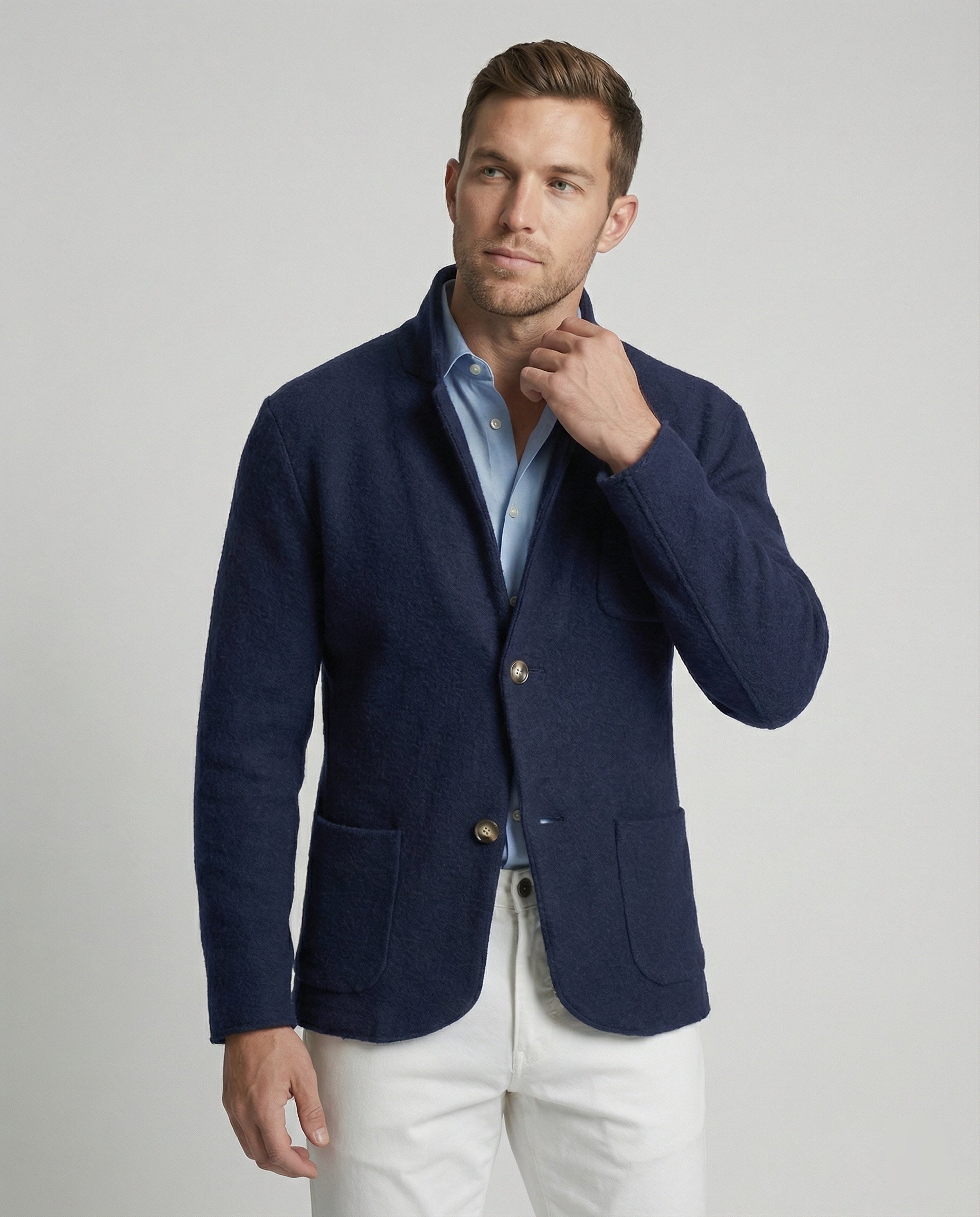 Cardigan Uomo Elegante Maglia Scollo Aperto Taglio Comodo - Brentozzi