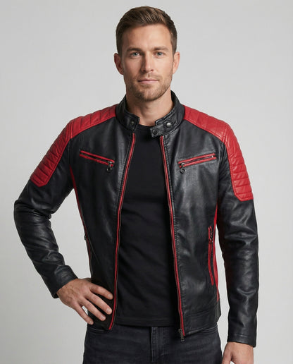 Giacca Biker Uomo Stile Motorsport Slim Fit
