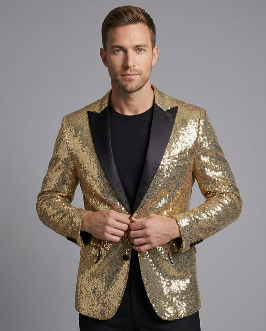 Blazer Uomo Paillettes Elegante Slim Fit - Brentozzi