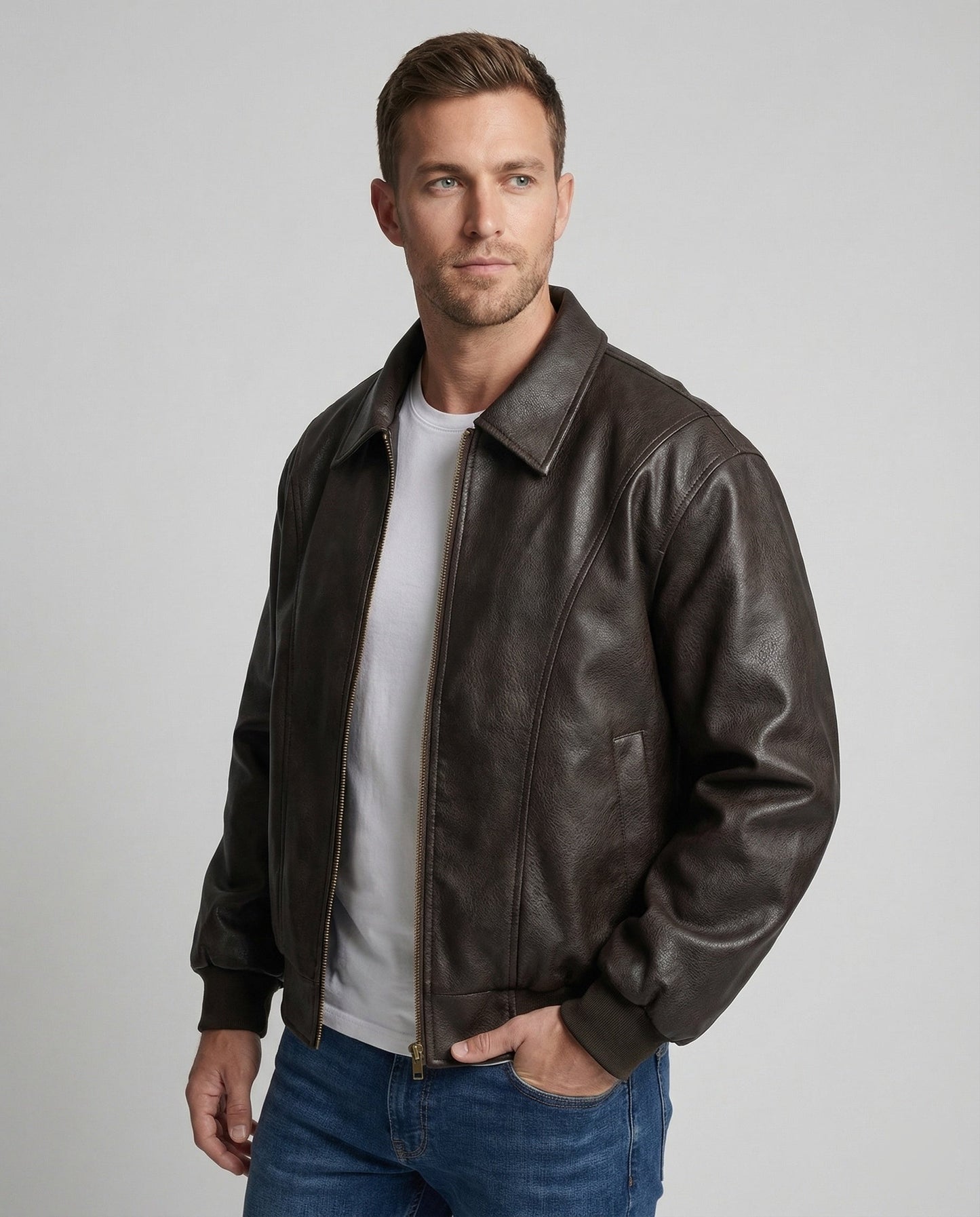 Giacca Bomber Uomo in Pelle Morbida Classica