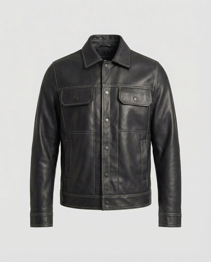 Overshirt Uomo Effetto Pelle Vestibilità Regular - Brentozzi