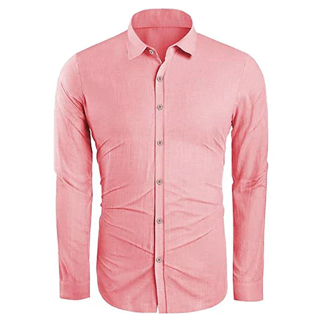 Camicia Uomo Casual Tessuto Morbido Vestibilità Comoda