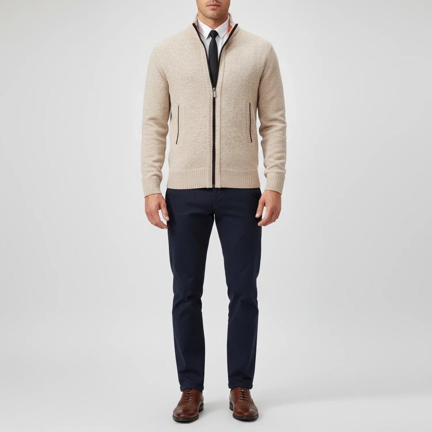 Cardigan Uomo in Maglia con Chiusura Frontale con Zip