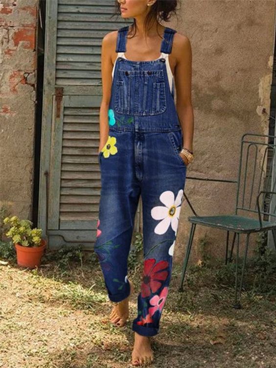 Tuta Donna Fantasia Floreale Stile Casual