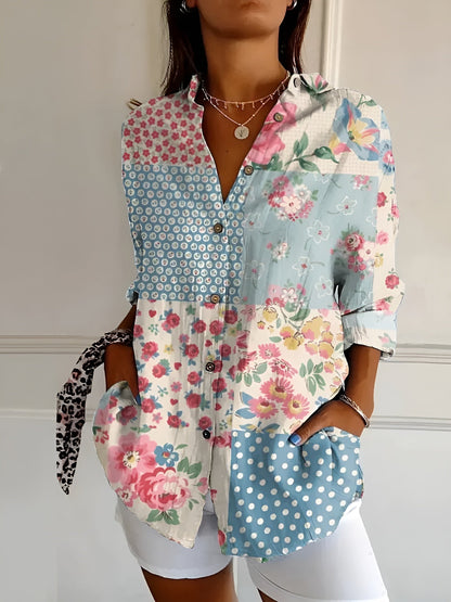 Camicia Donna Manica Lunga con Bottoni Frontali