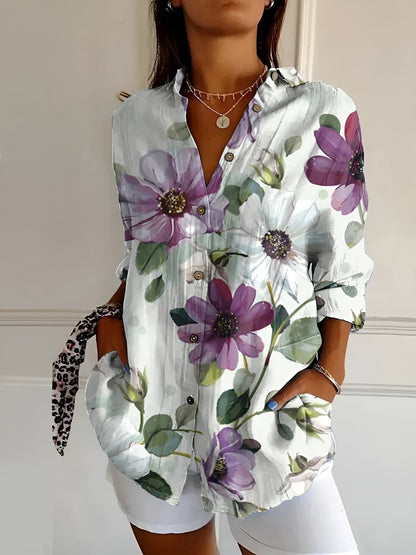 Camicia Donna Manica Lunga con Bottoni Frontali