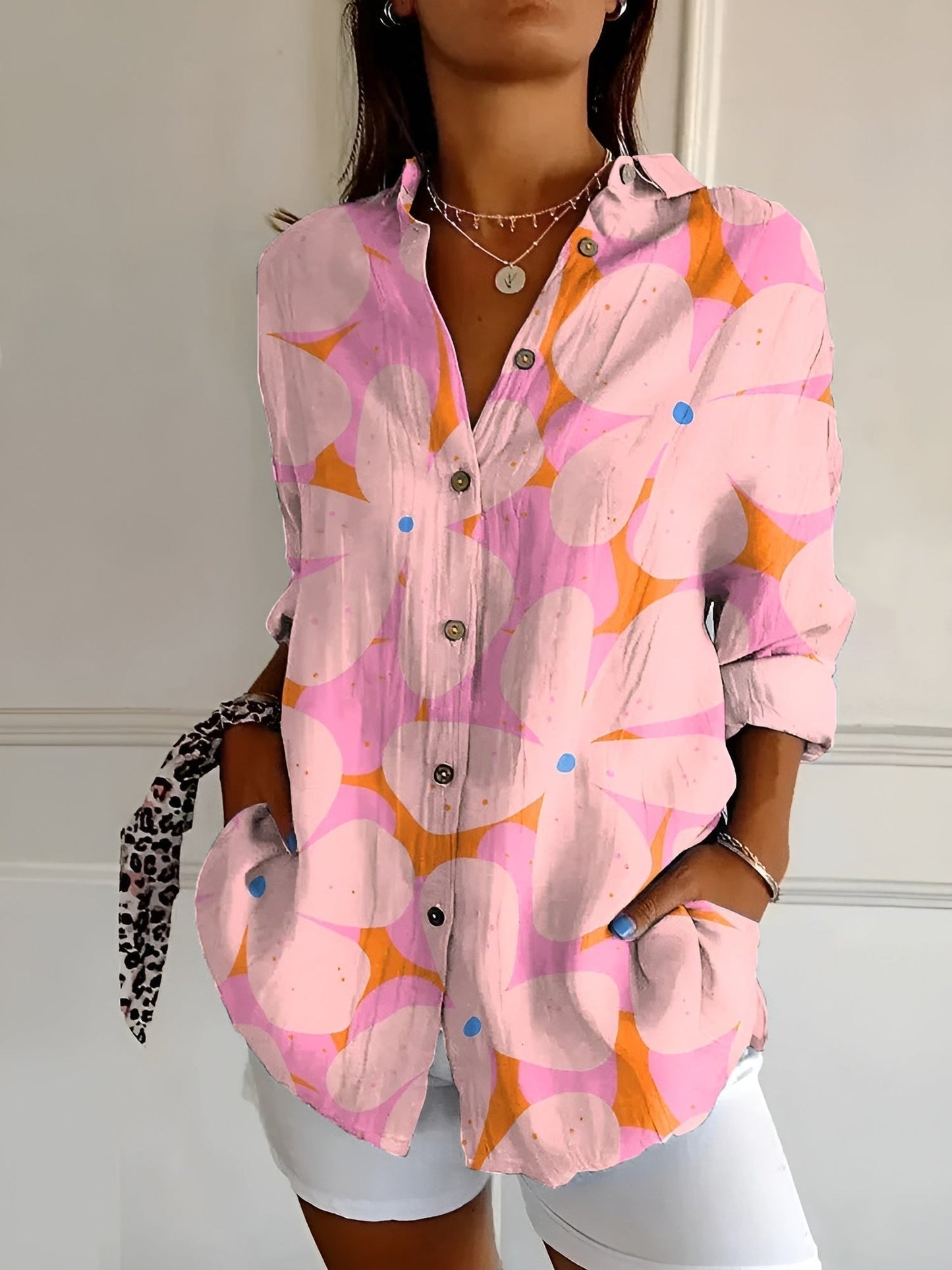 Camicia Donna Manica Lunga con Bottoni Frontali - Brentozzi