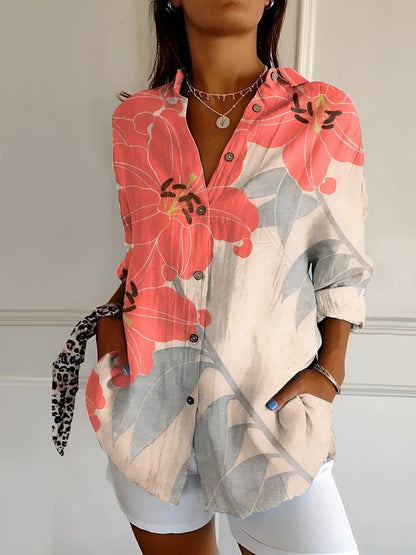 Camicia Donna Manica Lunga con Bottoni Frontali
