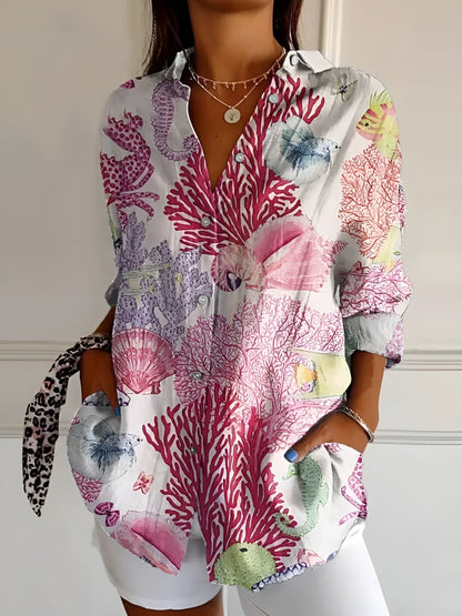Camicia Donna Manica Lunga con Bottoni Frontali